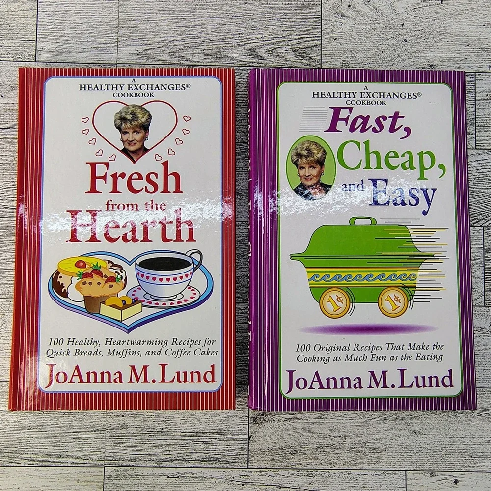 JoAnna Lund Healthy Exchange Cookbook Lot of 2 Fresh From Hearth Fast Cheap Easy